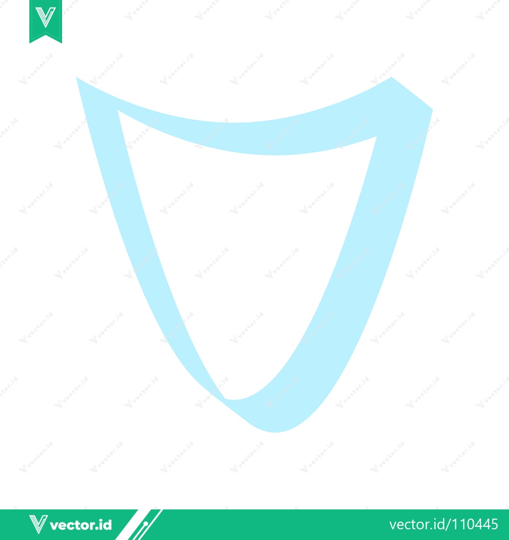 Premium Vector of Minimalist Light Blue Shield Shape Icon