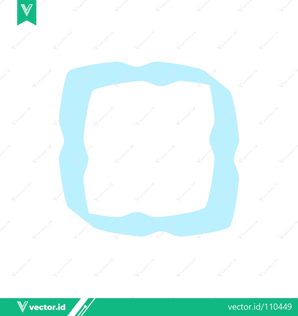 Premium Vector dari Abstract Light Blue Square Frame with Wavy Edges
