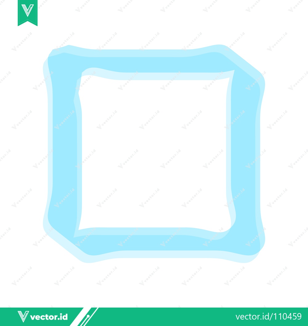 Premium Vector of A simple light blue square outline on a white background