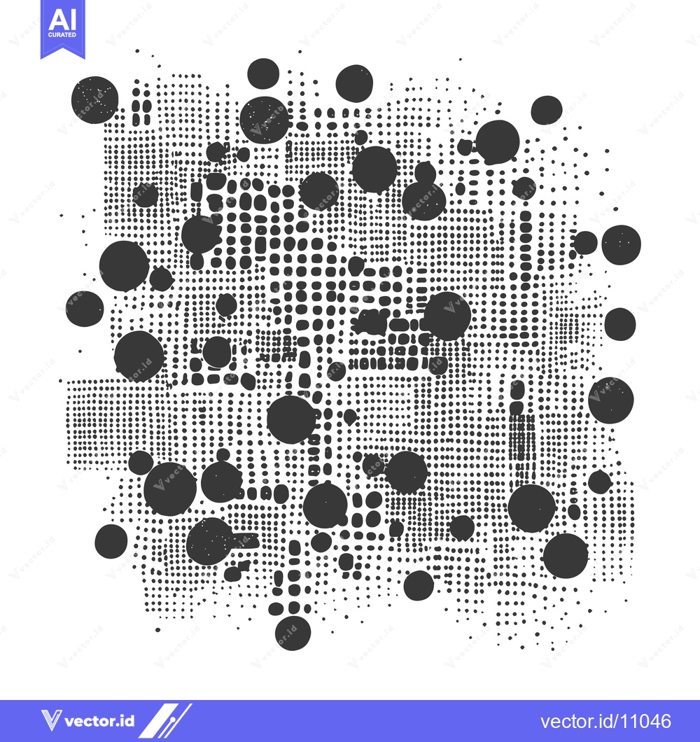 Premium Vector dari Abstract Black and White Pattern with Circles and Dots