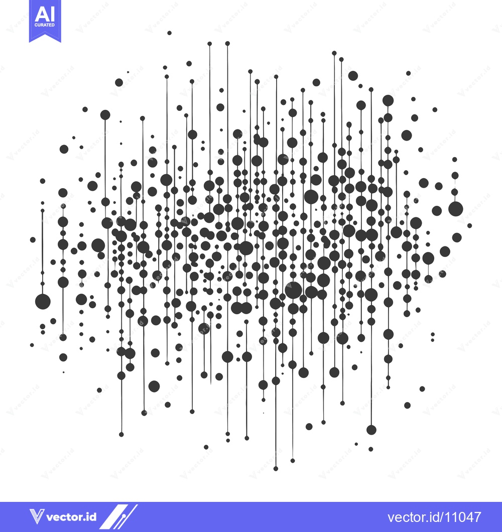 Premium Vector dari Abstract Black and White Pattern with Connected Circles and Lines