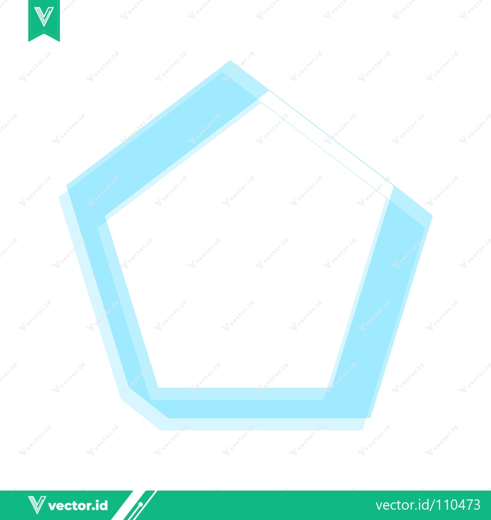 Premium Vector of Abstract Geometric Shape Blue Outline