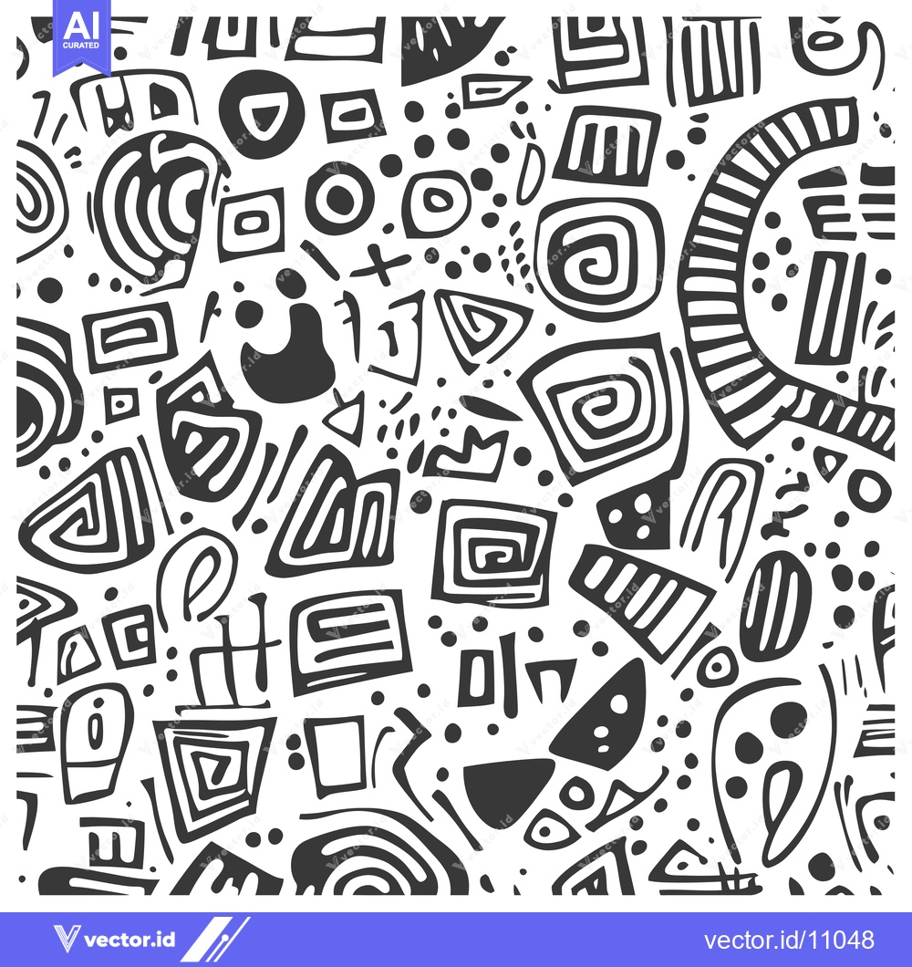 Premium Vector of Abstract Black and White Pattern with Geometric Shapes and Lines