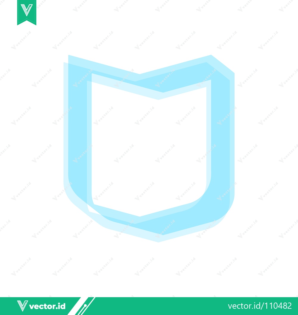 Premium Vector dari Abstract Blue Shield Icon Minimalist Design