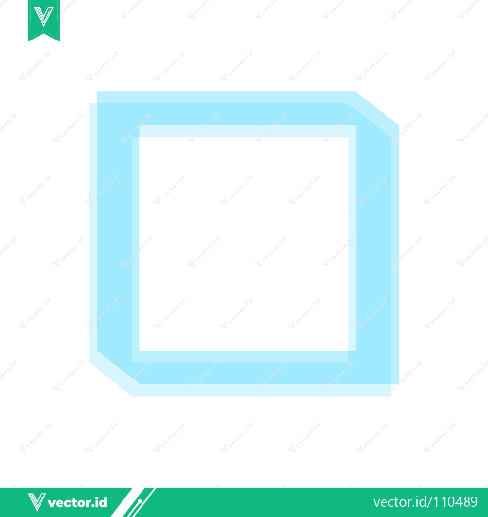 Premium Vector of Minimalist Blue Square Frame with White Center