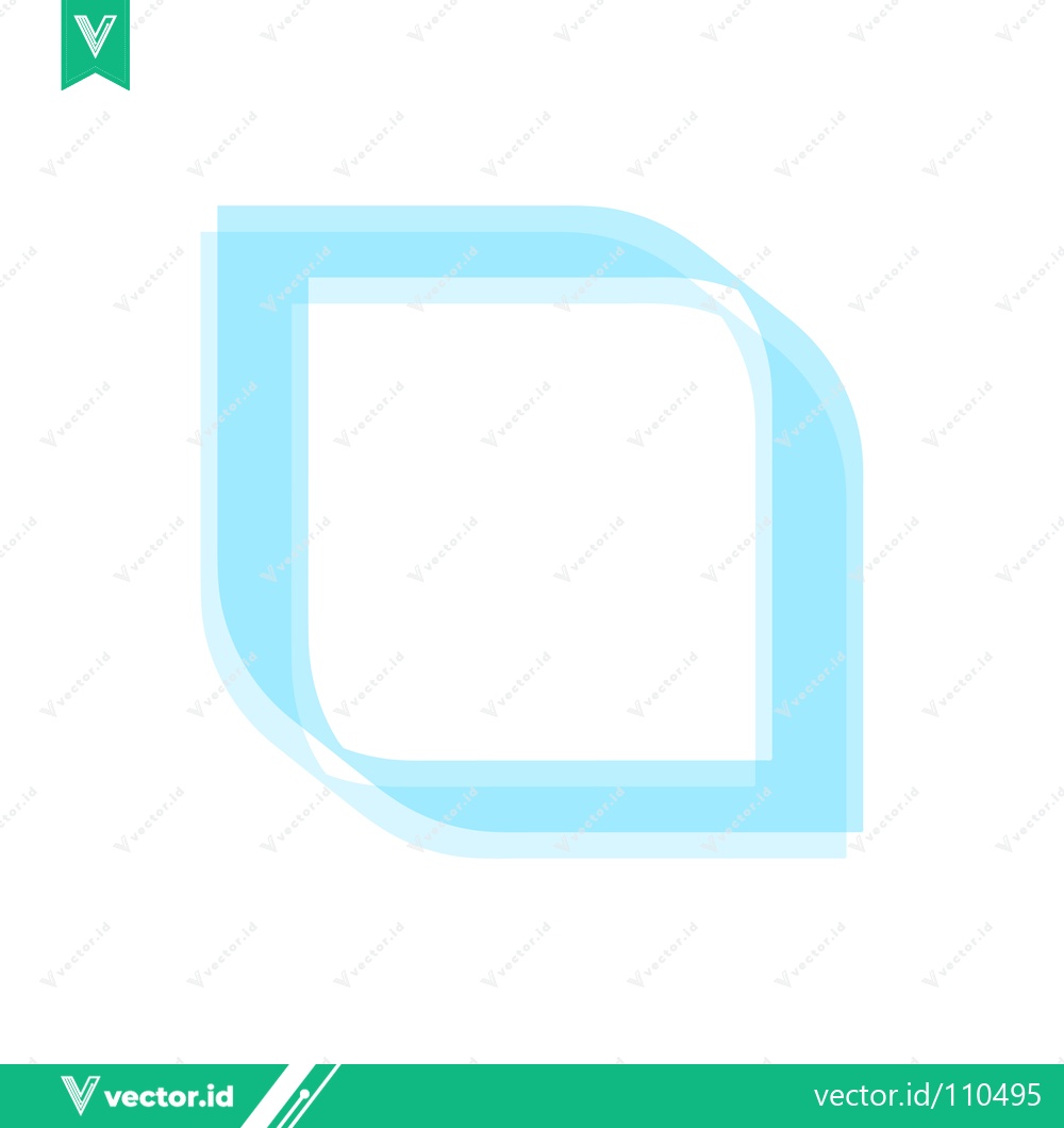 Premium Vector of Abstract Blue Square Frame with Rounded Corners