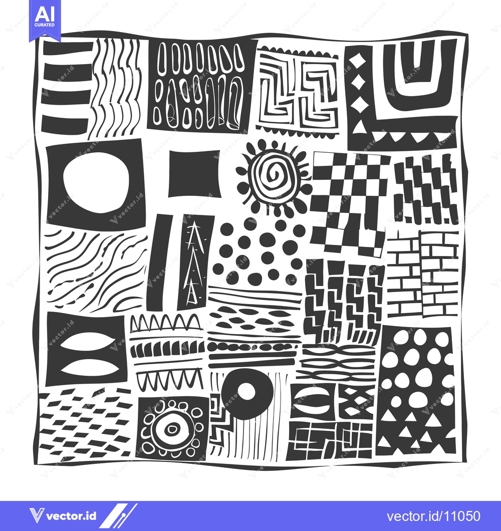 Premium Vector dari Abstract Black and White Pattern with Geometric Shapes and Textures