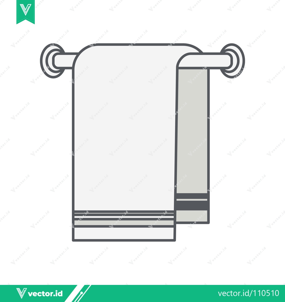 Premium Vector dari Simple Line Art Illustration of a White Towel Hanging on a Rack