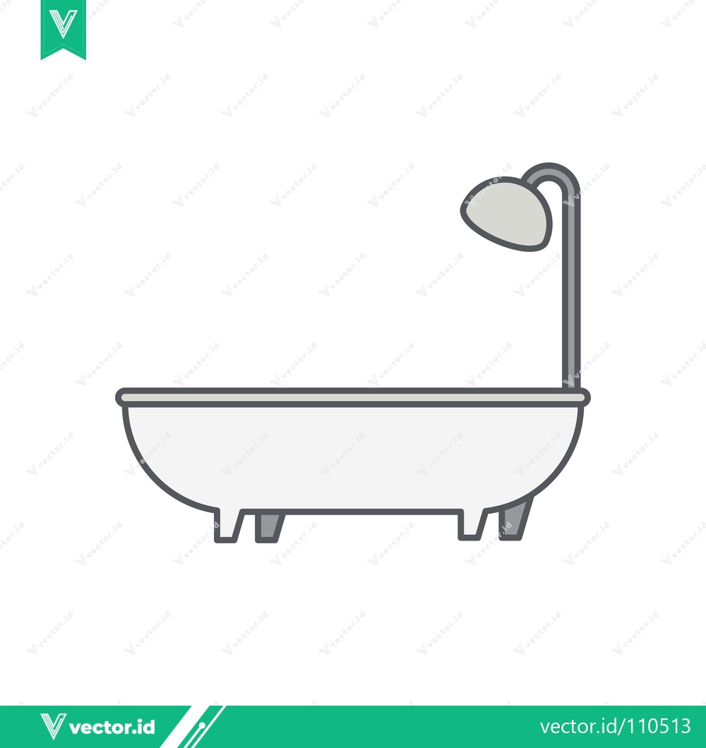 Premium Vector dari Simple Bathtub with Shower Head Icon