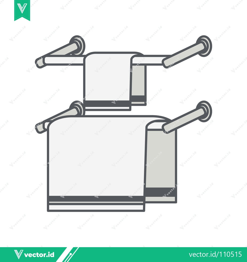 Premium Vector of Two Towel Racks with Towels in a Bathroom Setting