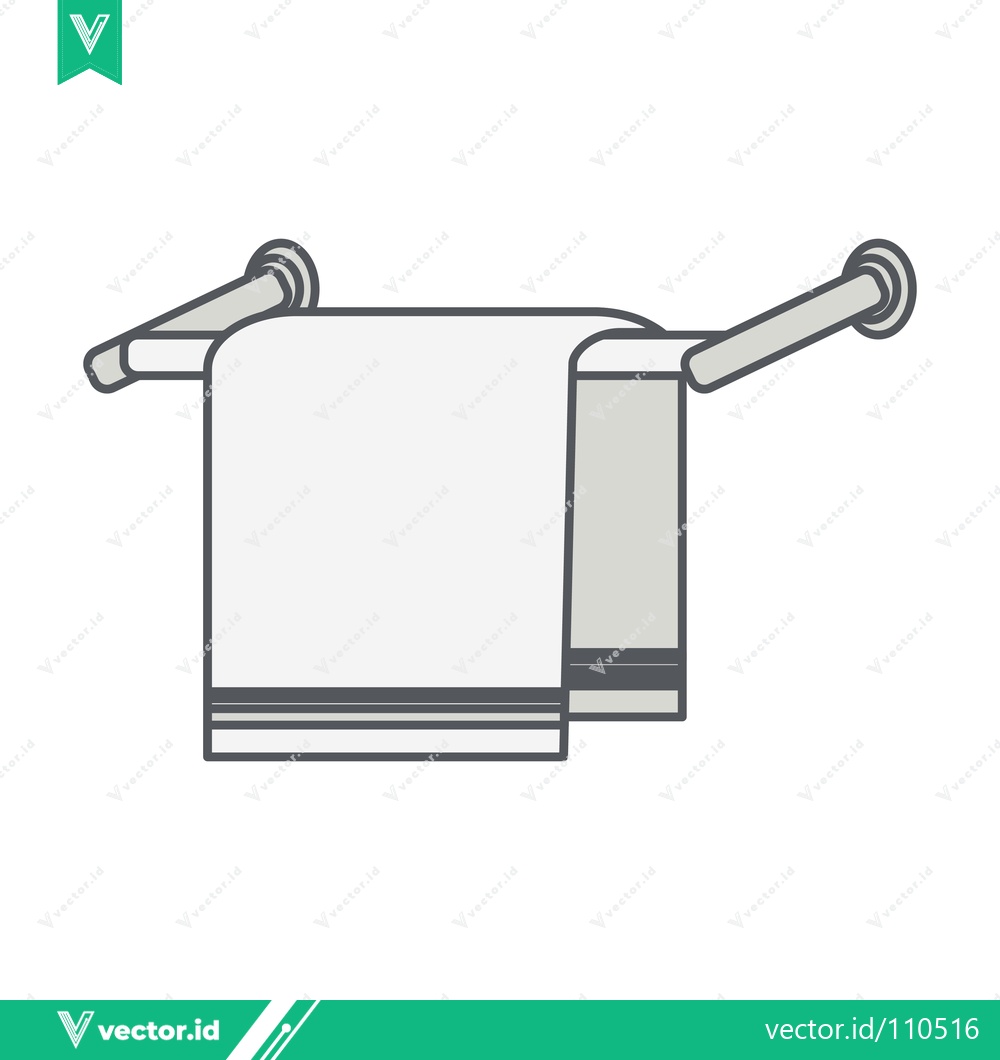 Premium Vector dari Minimalist Towel Rack with White Towel Illustration