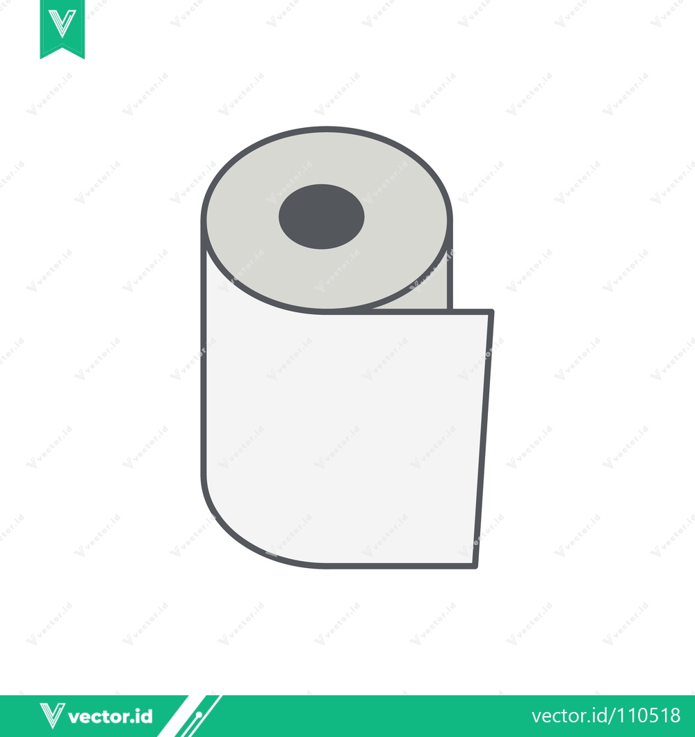Premium Vector of Simple illustration of a toilet paper roll with a single sheet unrolled