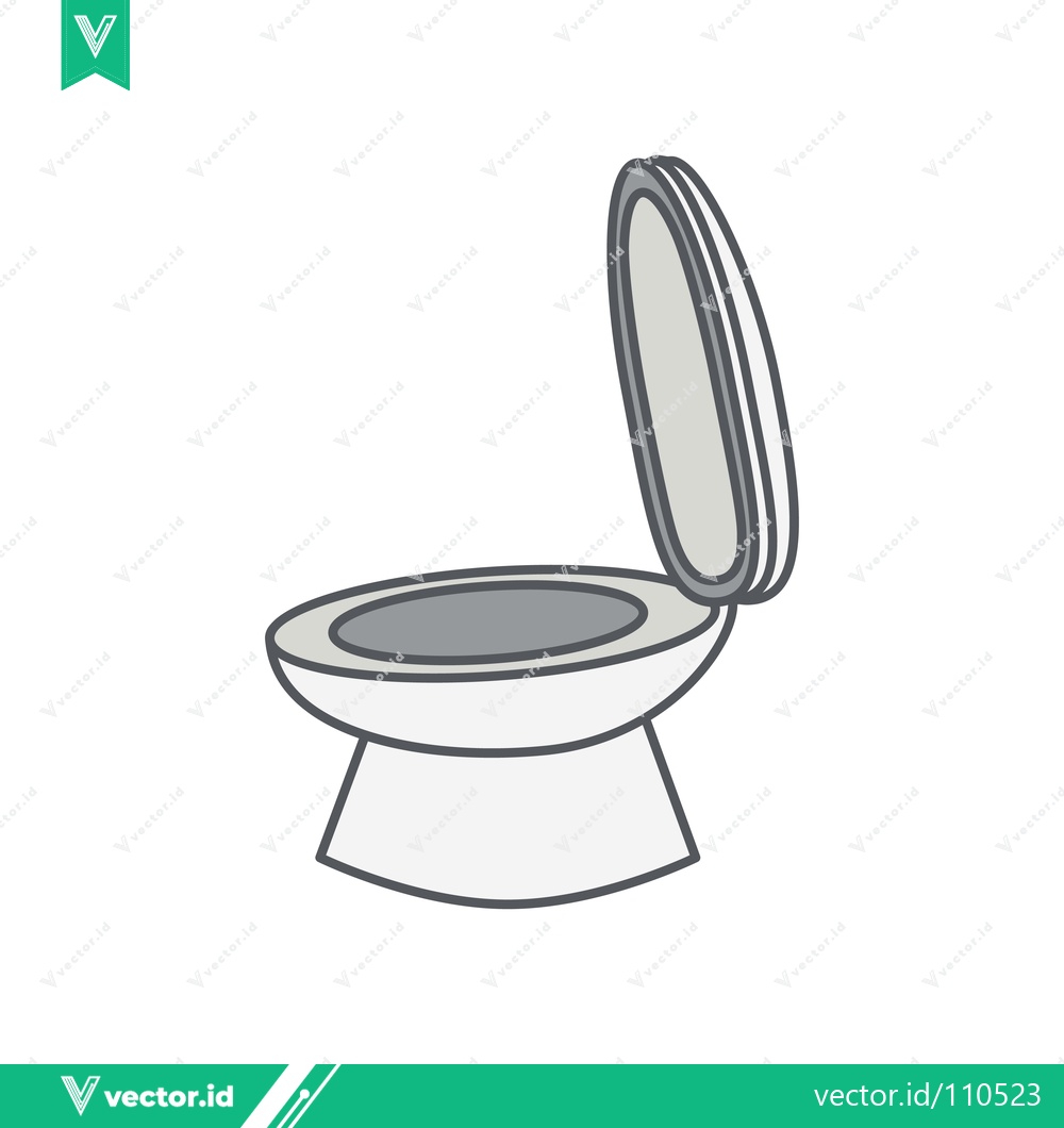 Premium Vector dari Simple Line Drawing of an Open Toilet Bowl