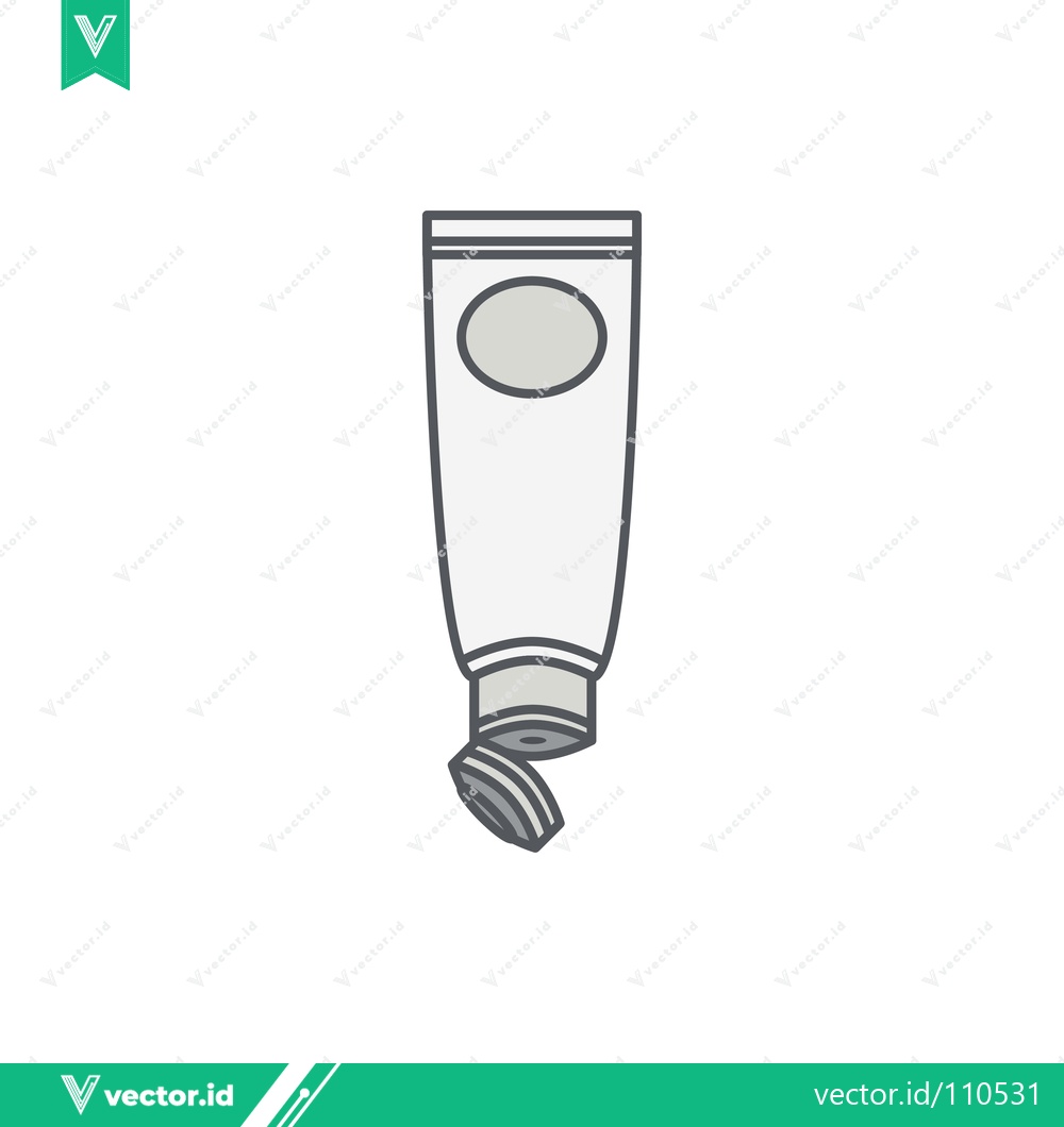 Premium Vector dari Simple Line Art Illustration of a Squeeze Tube with Cap Open