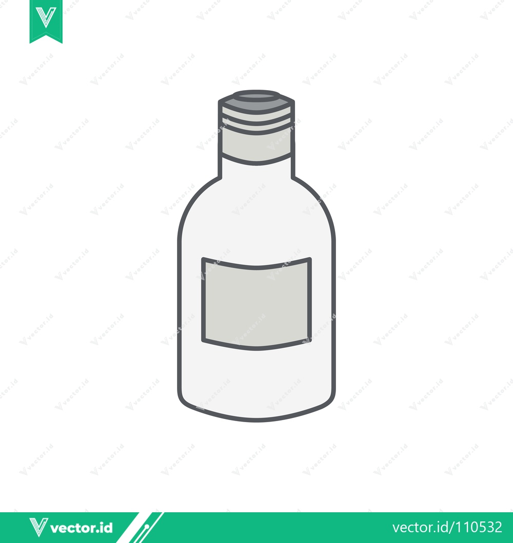 Premium Vector of Simple Illustration of a White Bottle with a Label