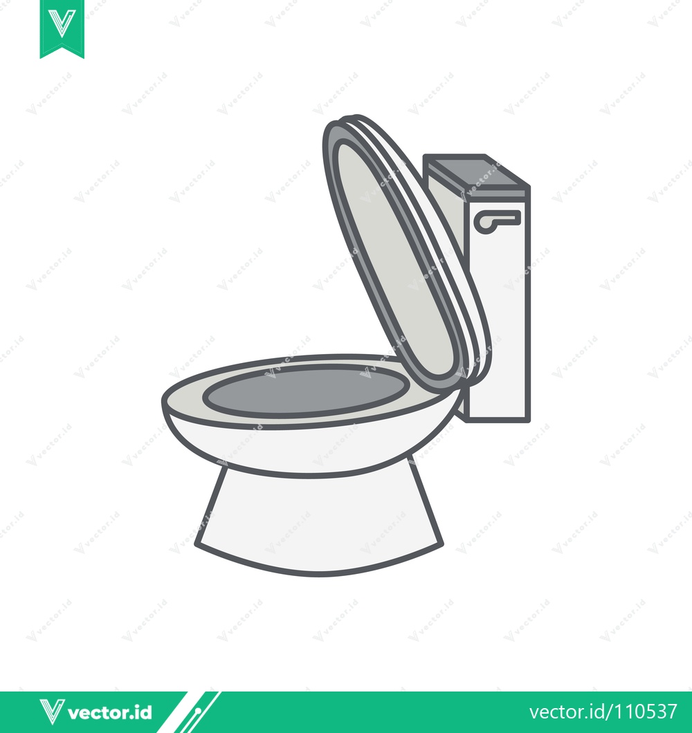Premium Vector of Simple Line Drawing of a Toilet with Open Lid