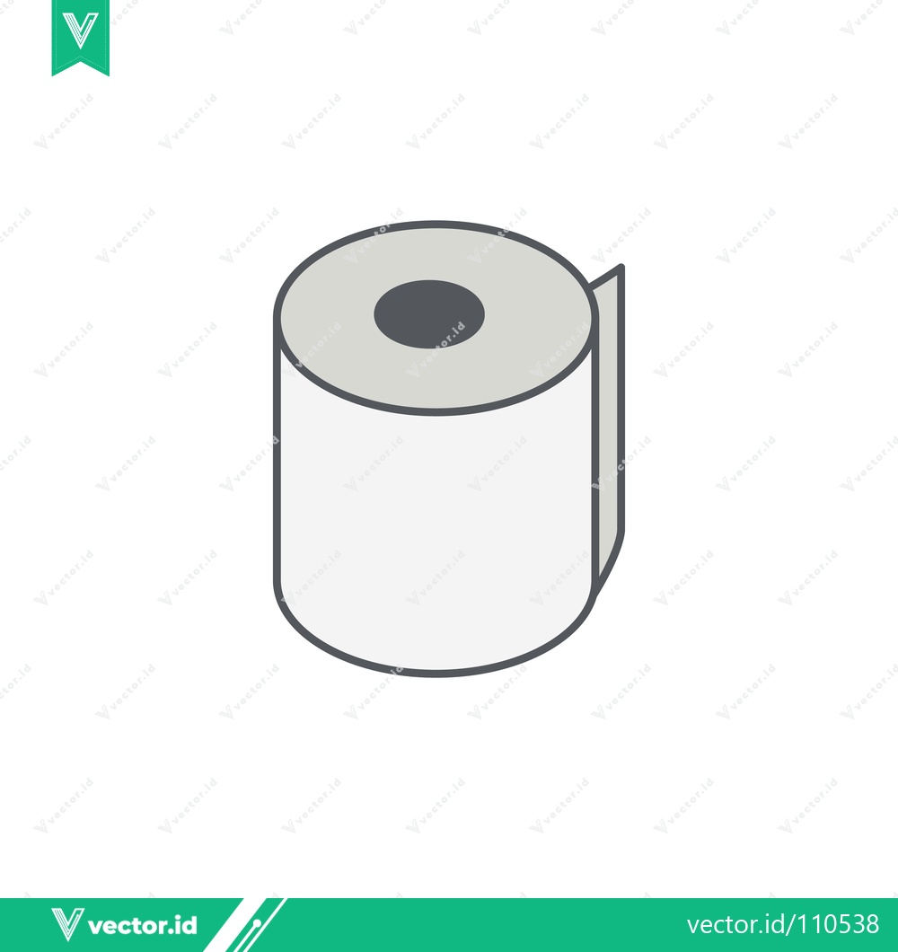 Premium Vector of Simple Isometric Illustration of a Toilet Paper Roll