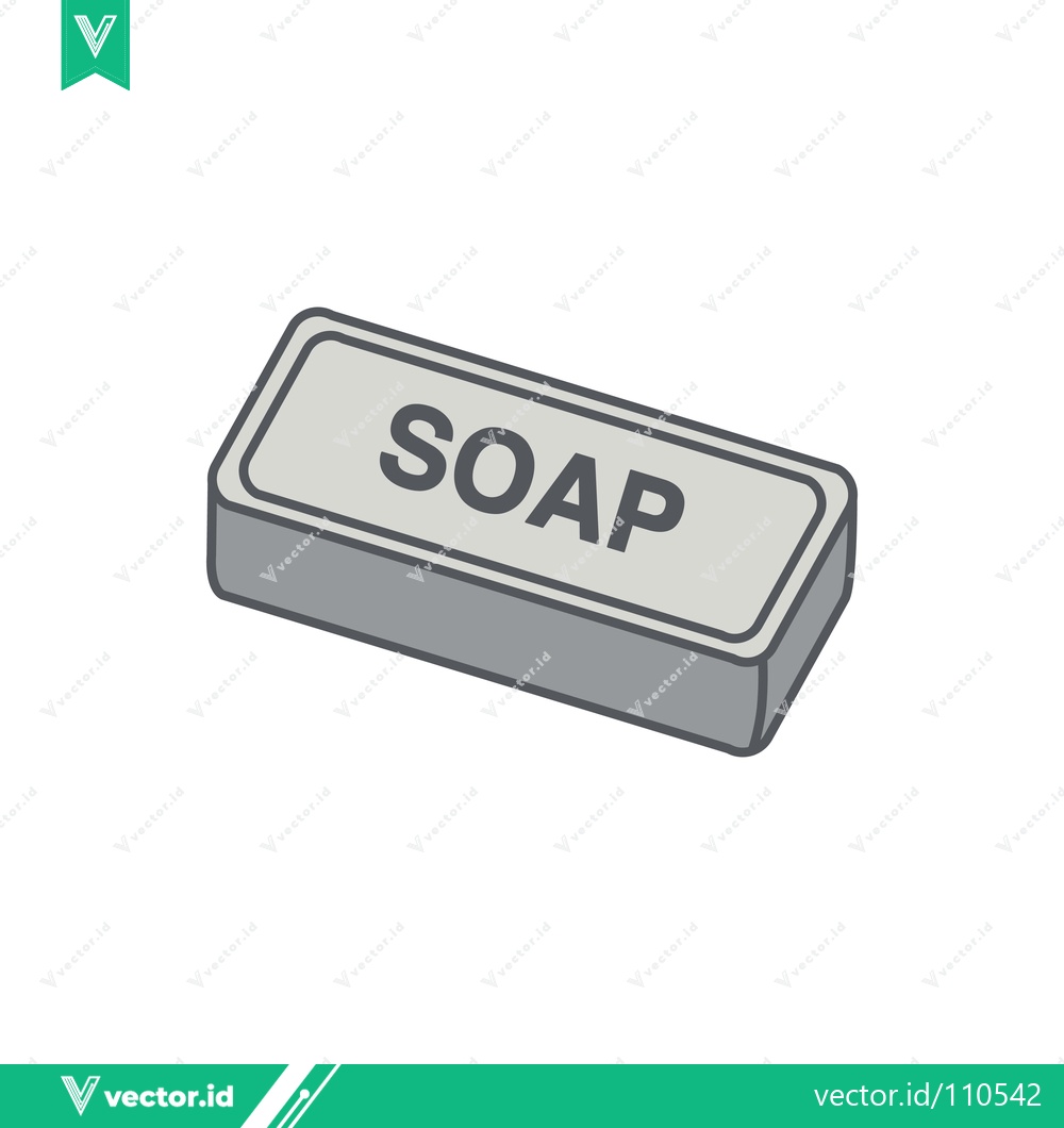 Premium Vector of Simple Bar of Soap with the Word SOAP Written on It