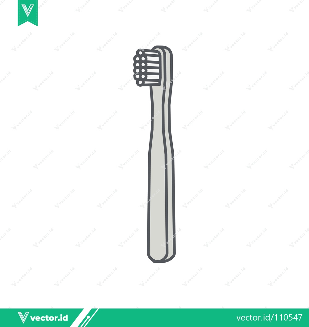 Premium Vector of Simple Line Drawing of a Toothbrush on a White Background