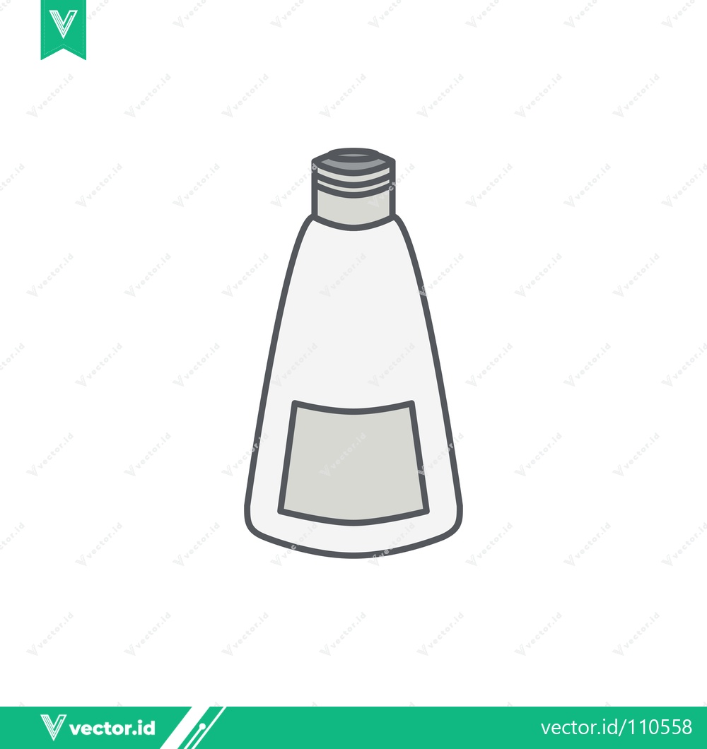 Premium Vector of Simple Illustration of a White Bottle with a Label
