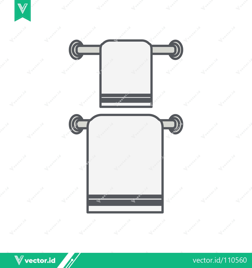 Premium Vector of Two Towels Hanging on Bathroom Racks