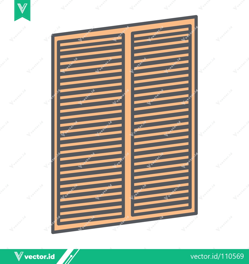 Premium Vector of Modern Louvered Window Shutters with a Clean Design