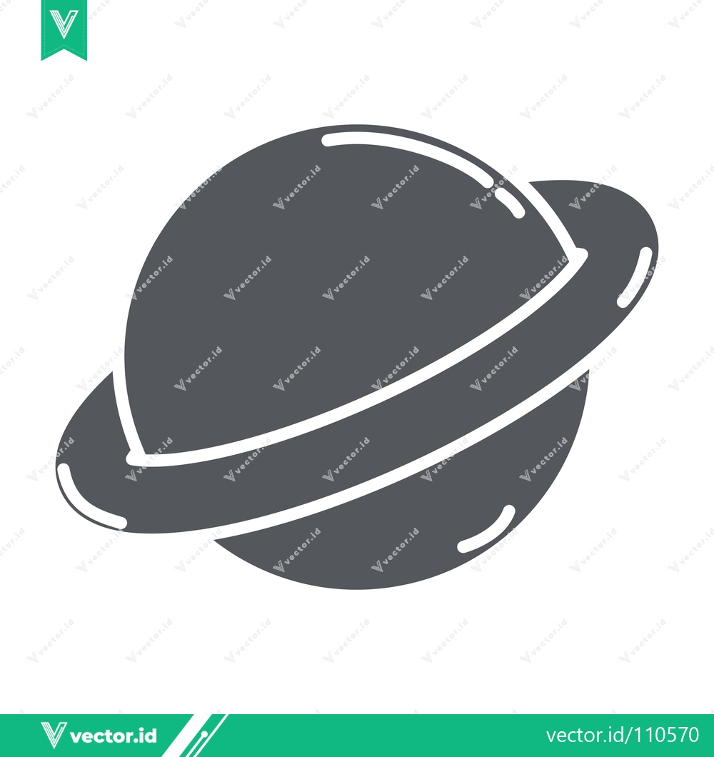 Premium Vector of Stylized Planet with Rings Icon