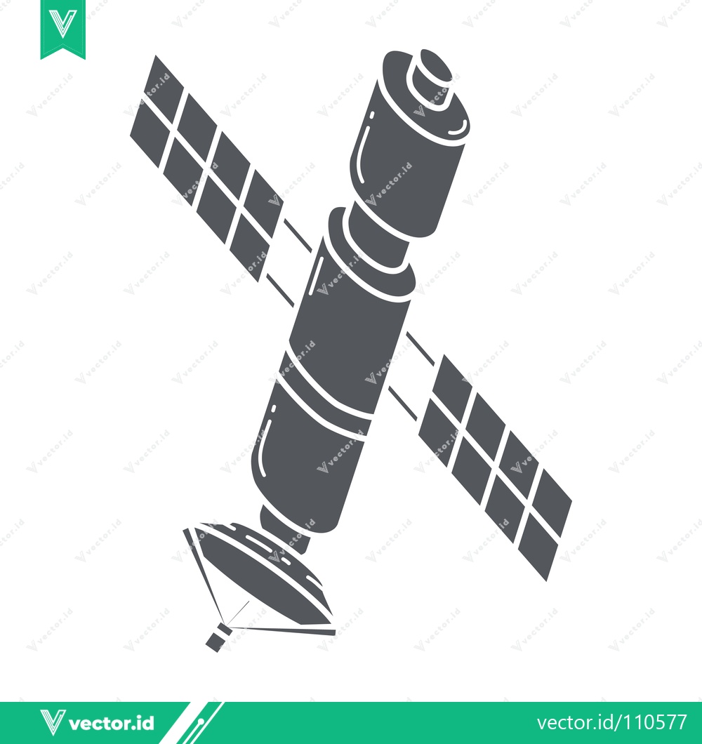 Premium Vector of Stylized Illustration of a Communication Satellite in Orbit