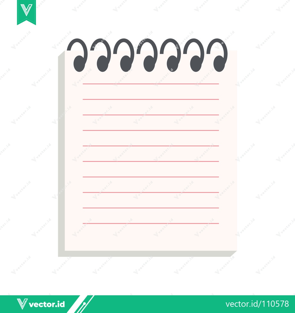 Premium Vector dari Spiral Bound Notebook Page with Lined Paper and Copy Space