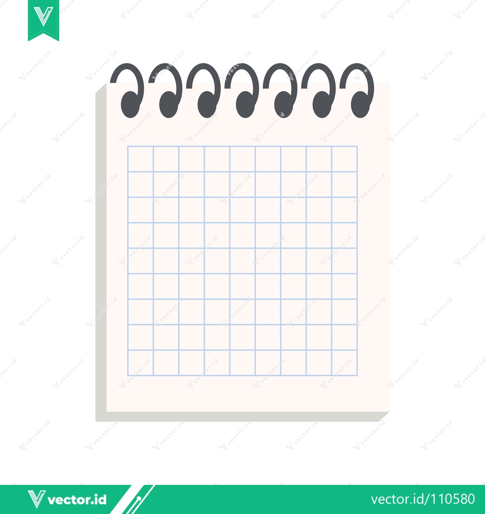 Premium Vector of Blank Spiral Notebook Grid Page for Notes and Planning