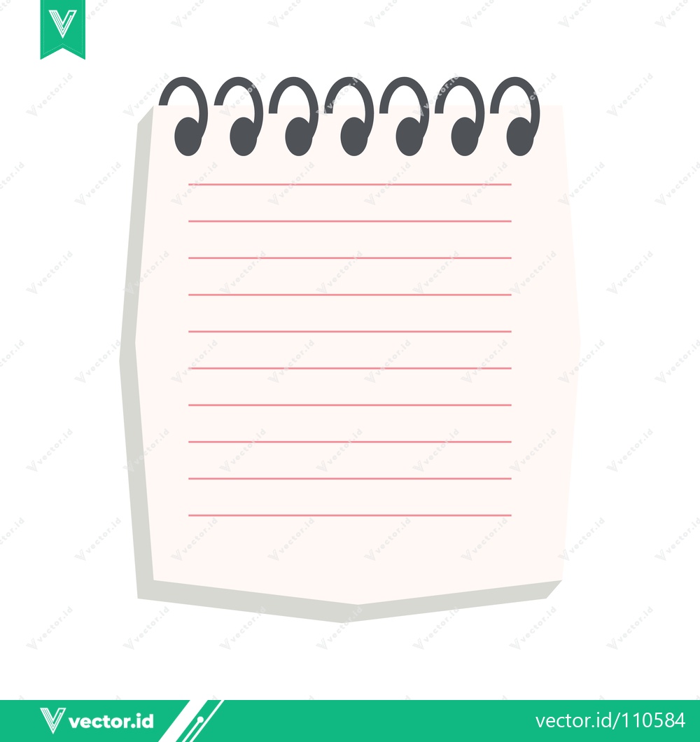 Premium Vector dari Blank Lined Notepad Page with Spiral Binding