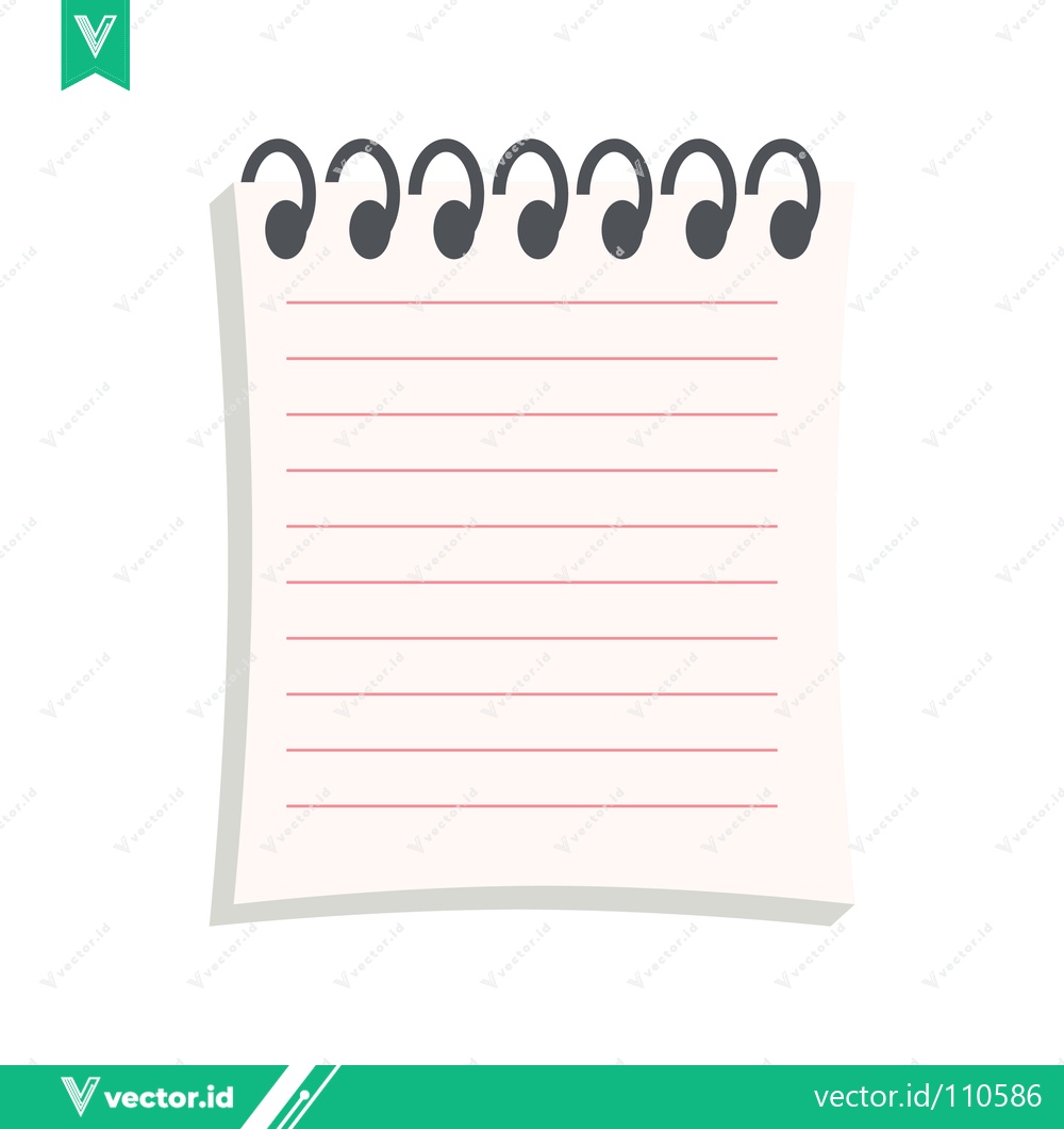 Premium Vector dari Blank Lined Spiral Notebook Page for Notes and Ideas