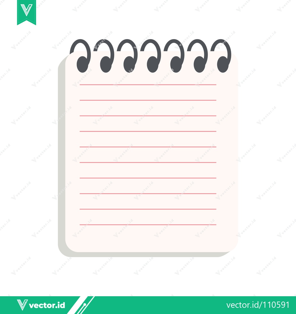 Premium Vector dari Blank Spiral Notebook Page with Lined Paper and Wire Binding