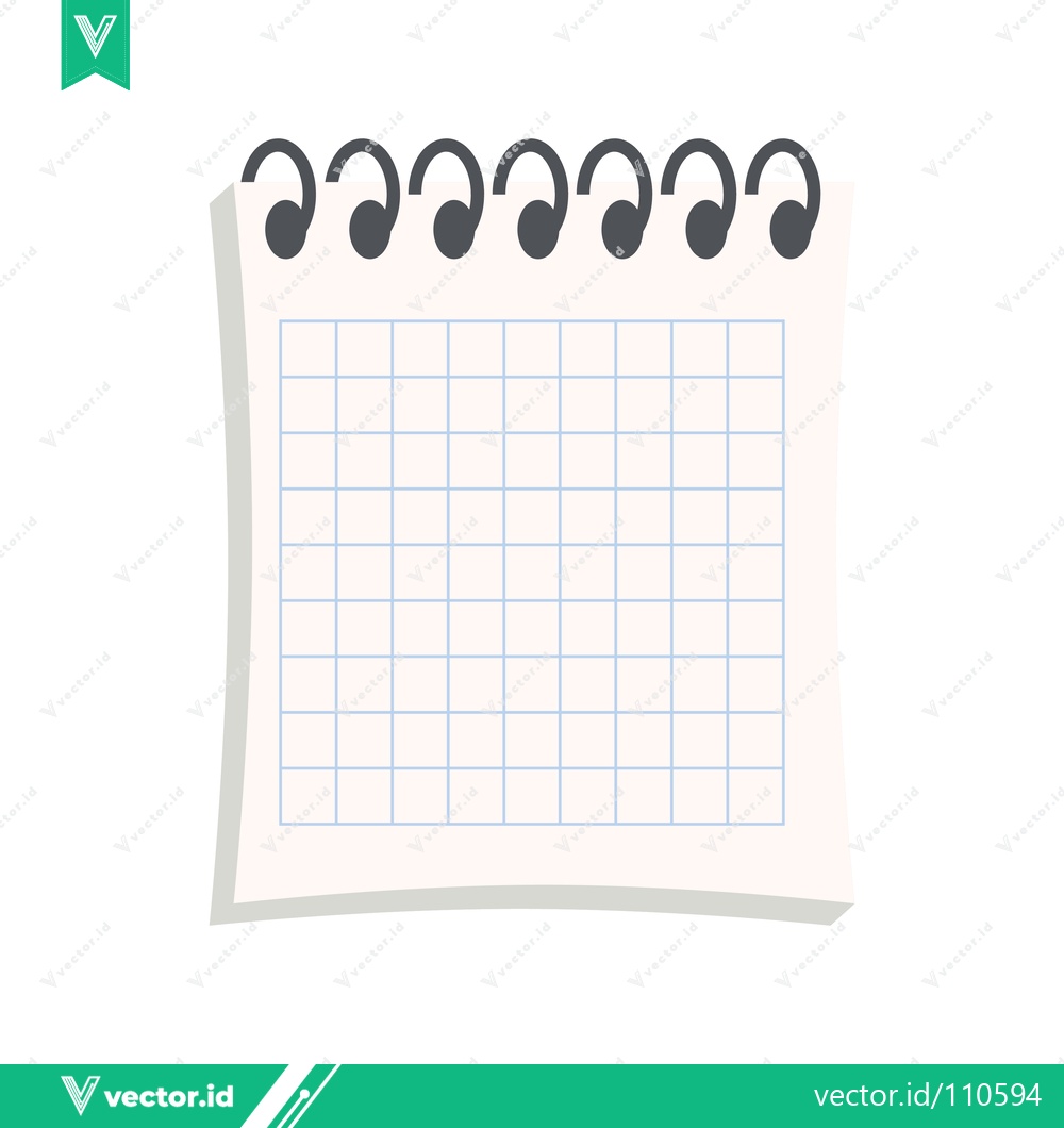 Premium Vector dari Blank Grid Paper with Spiral Binding