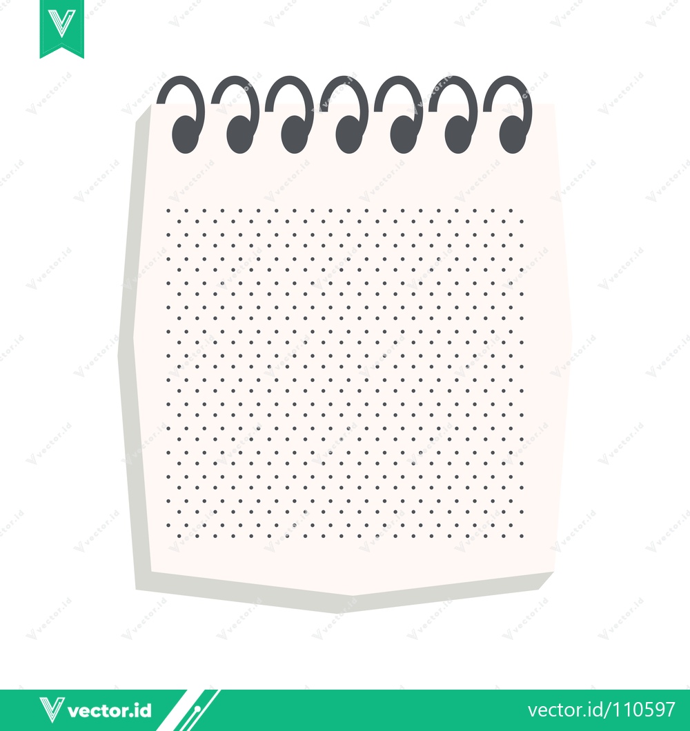 Premium Vector dari Spiral Bound Notebook Page with Dotted Grid Pattern