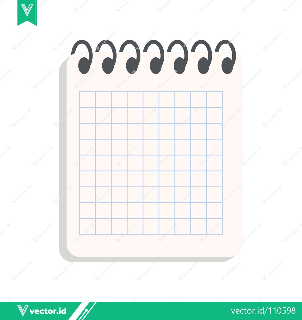 Premium Vector of Simple Grid Notebook Page with Spiral Binding