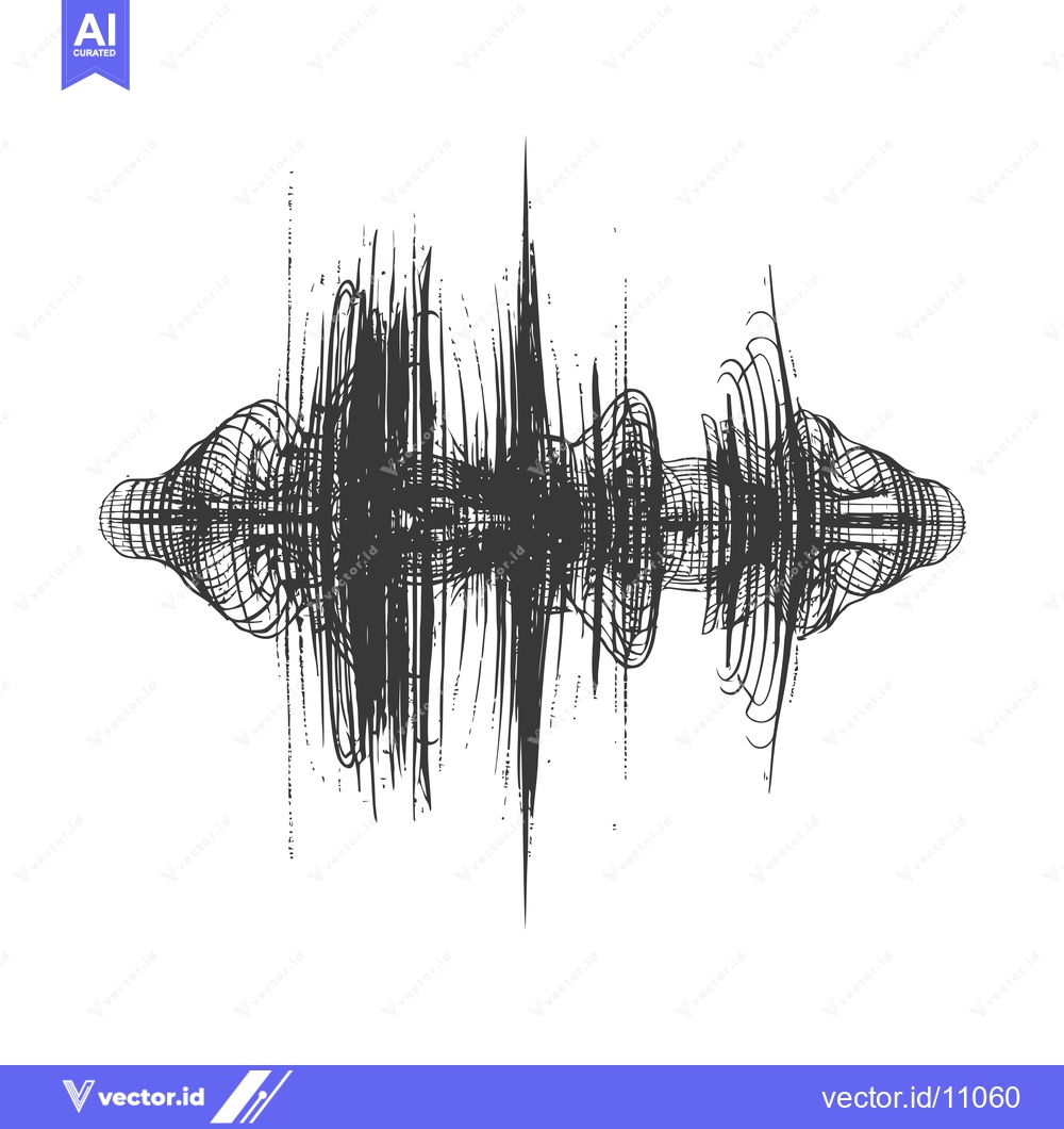 Premium Vector dari Abstract Black and White Sound Wave Visualization