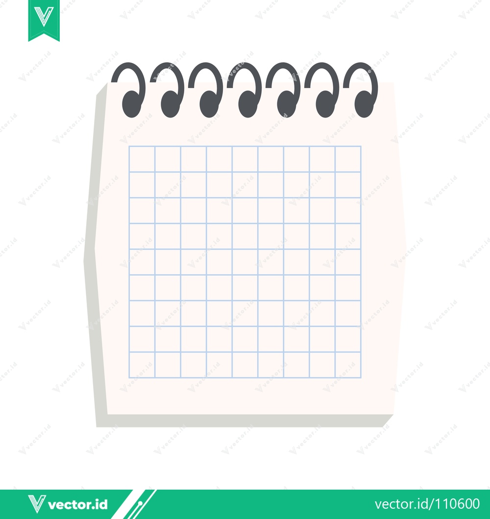 Premium Vector of Blank Grid Notebook Page with Spiral Binding