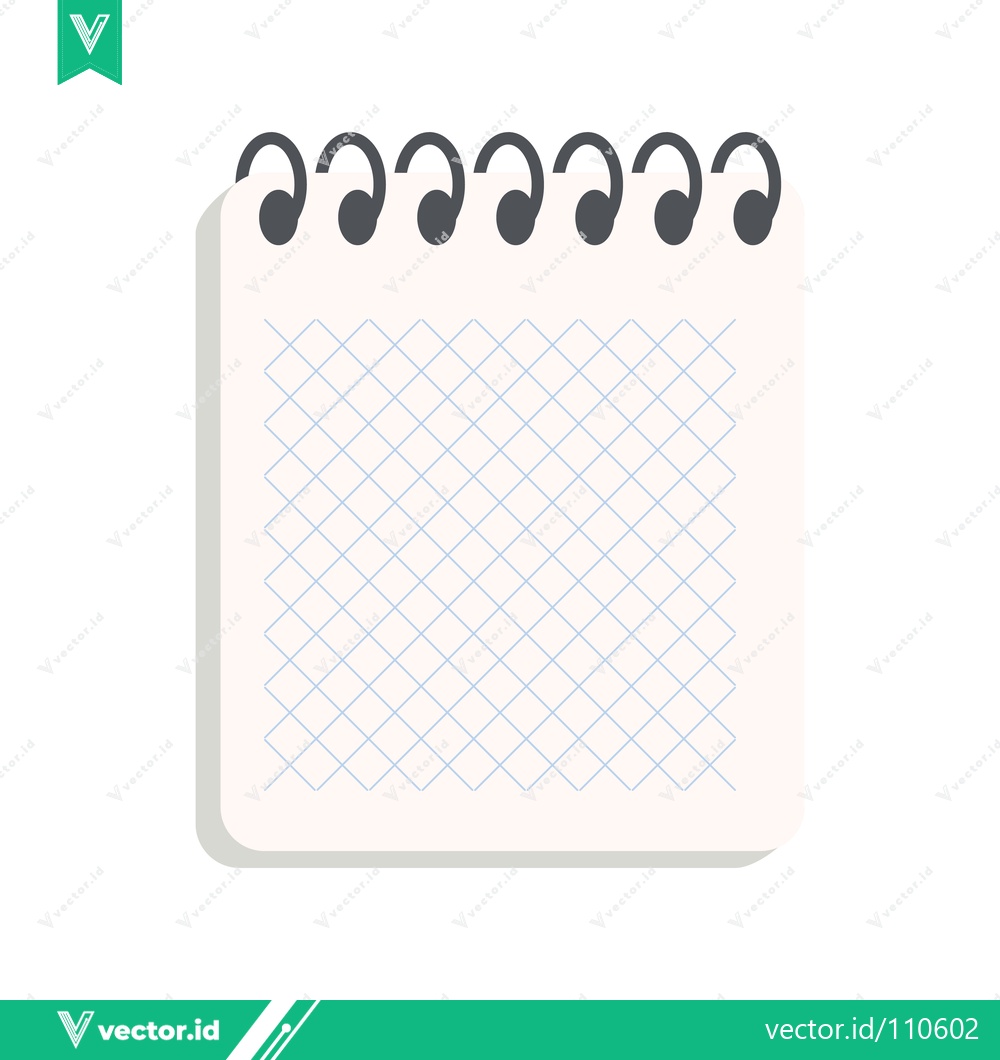 Premium Vector dari Minimalist Spiral Notebook Page with Grid Pattern
