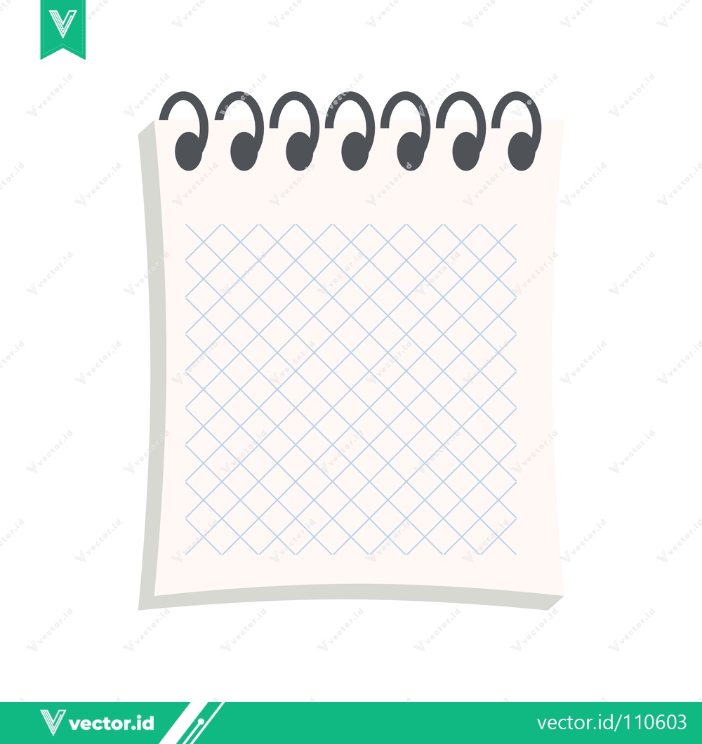 Premium Vector dari Blank Spiral Notebook Page with Grid Lines