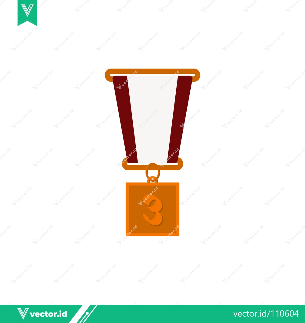 Premium Vector of Bronze Medal for Third Place Award