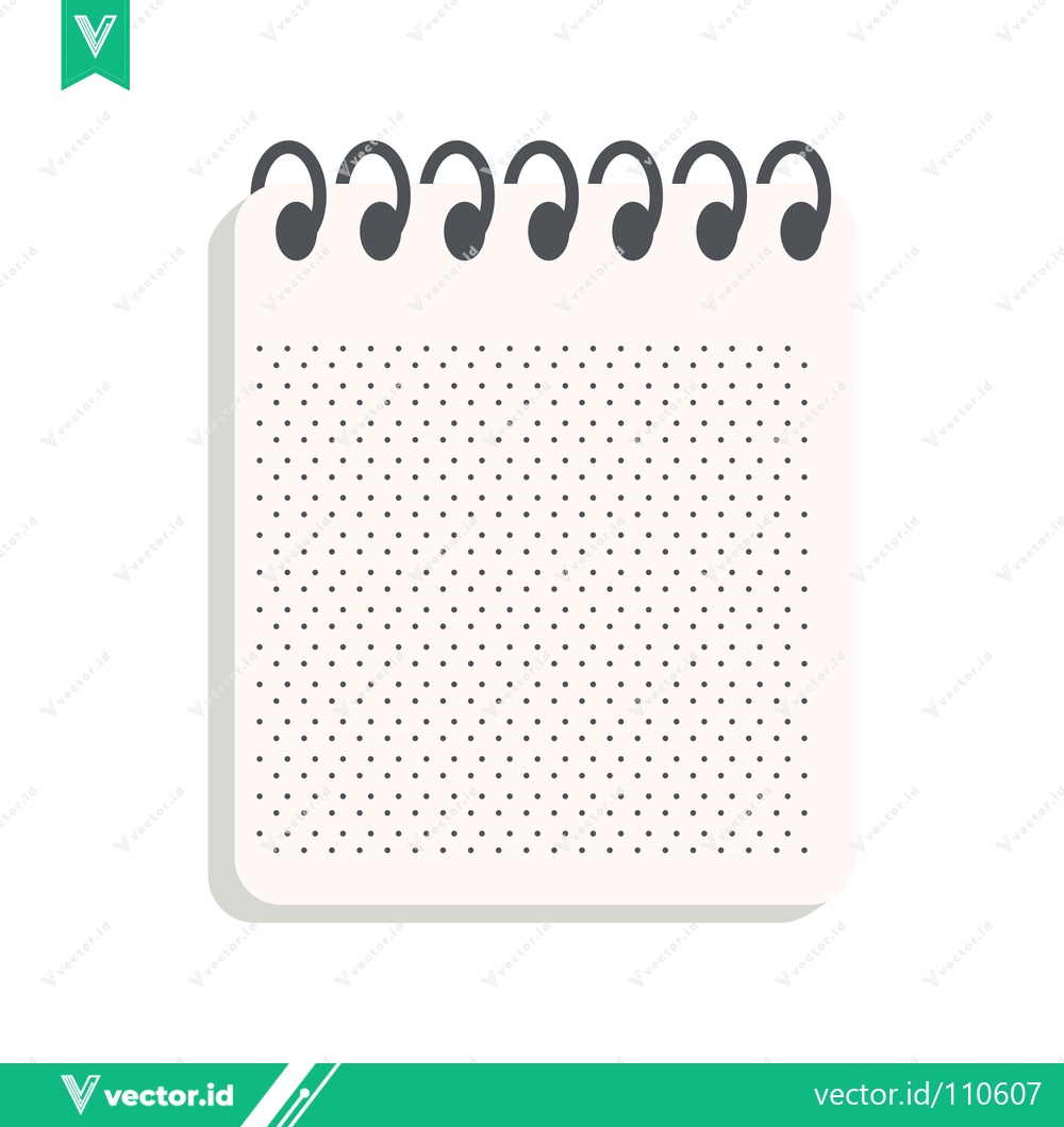 Premium Vector of Minimalist Spiral Notebook Icon with Dotted Paper