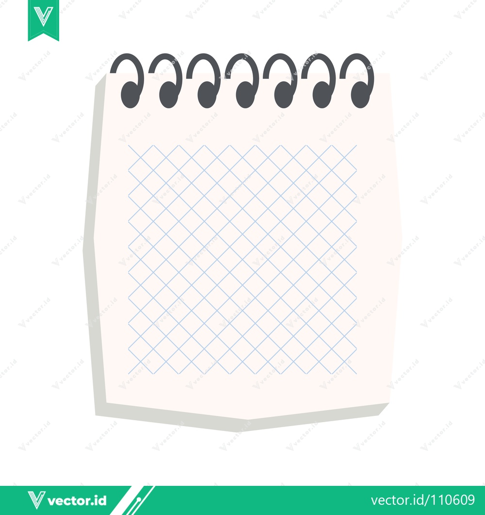 Premium Vector dari Blank Spiral Notebook Page with Grid Lines