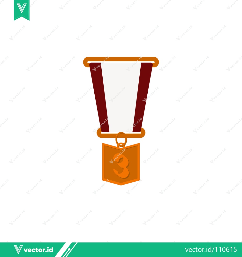 Premium Vector dari Bronze Medal for Third Place Winner