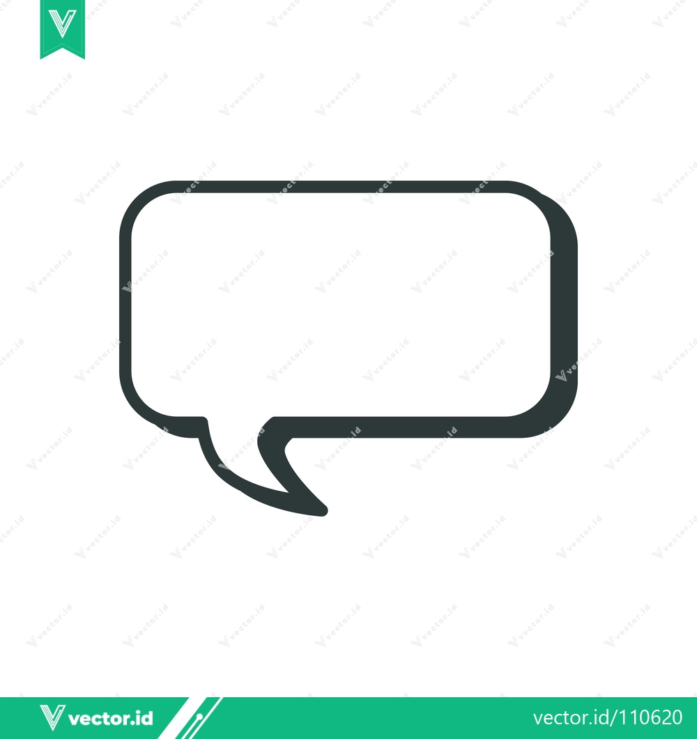 Premium Vector of Simple Speech Bubble Icon Blank Message Box