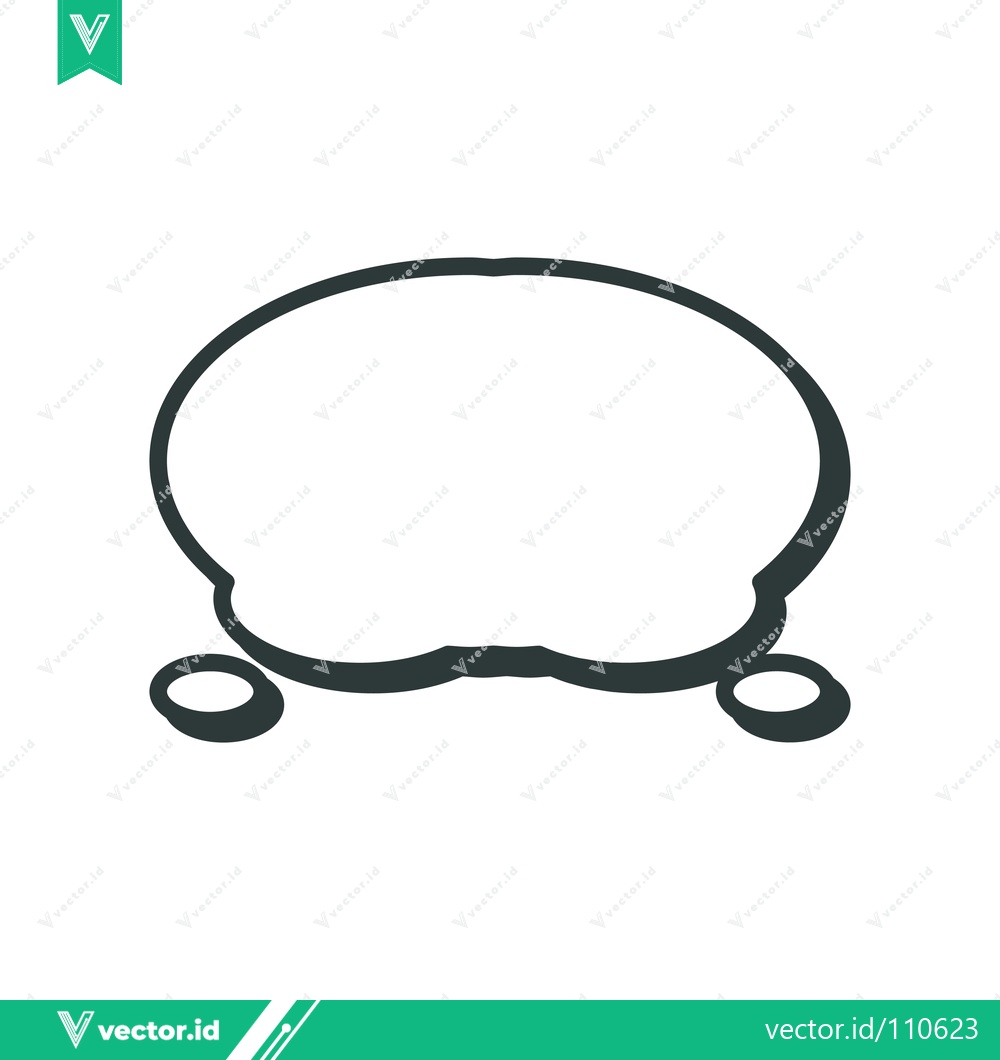 Premium Vector dari Simple Line Drawing of a Stylized Oval Shape with Two Small Circles Attached