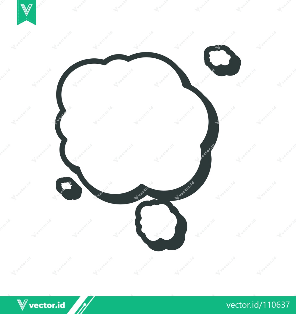 Premium Vector dari Hand Drawn Thought Bubble Icon with Small Puffs