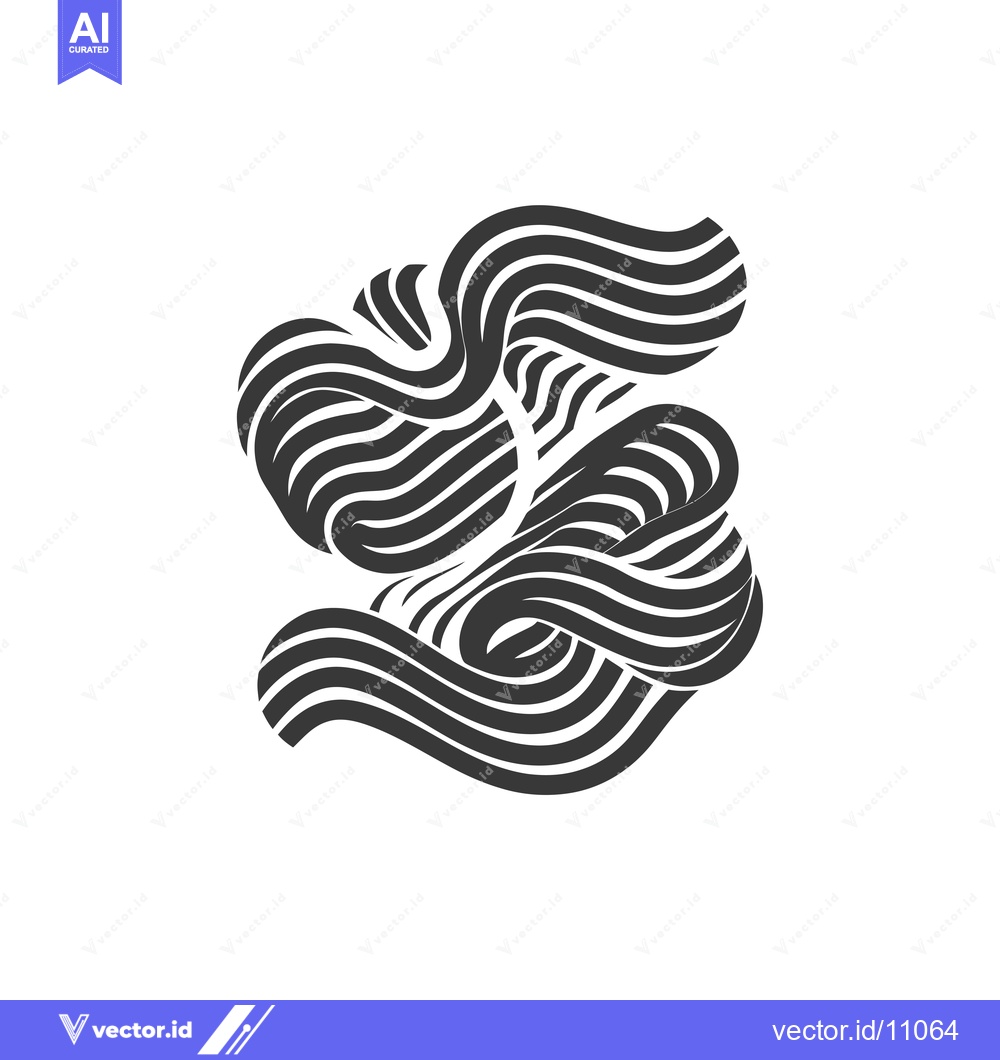 Premium Vector of Abstract Black and White Striped Swirls