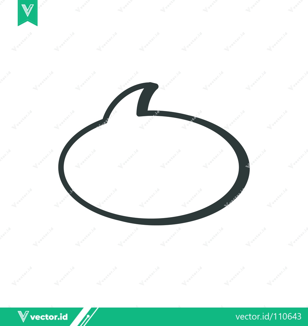 Premium Vector of Simple Oval Speech Bubble Outline Icon