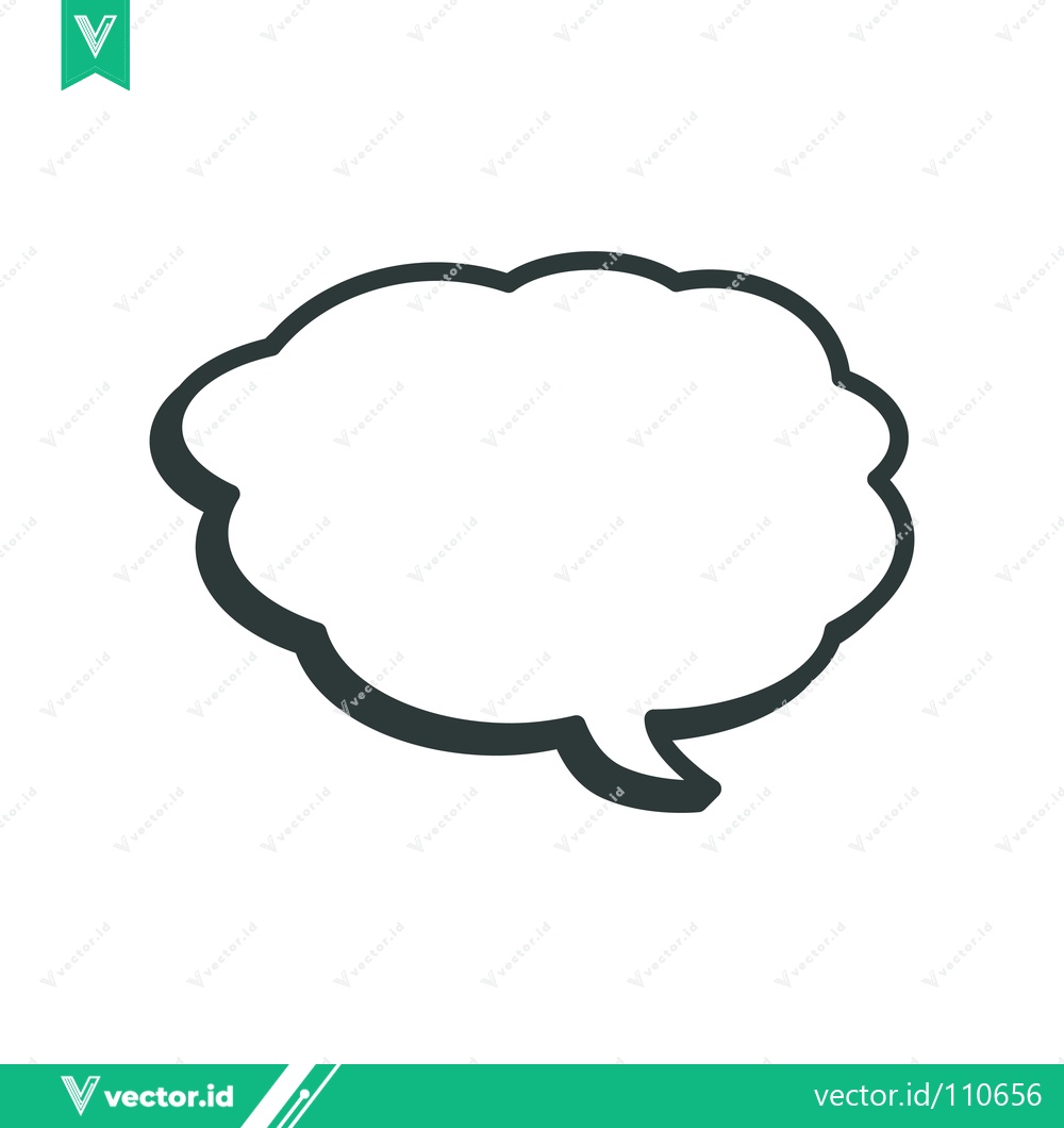 Premium Vector dari Blank Speech Bubble Icon with Shadow